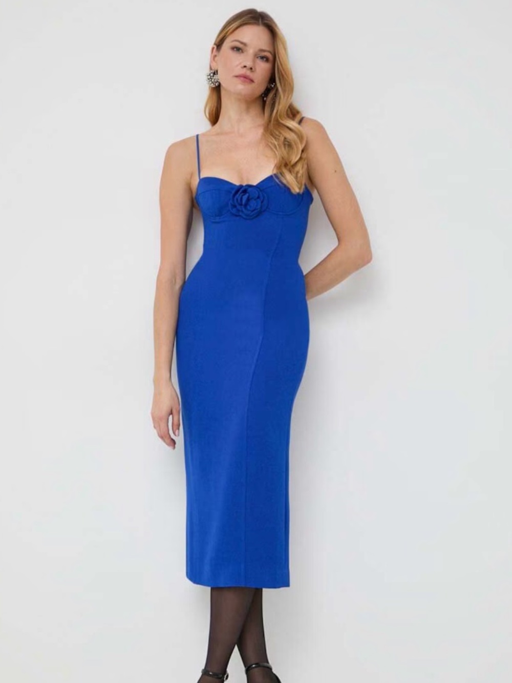 BARDOT  Rose-Embellished Midi Dress / NWT